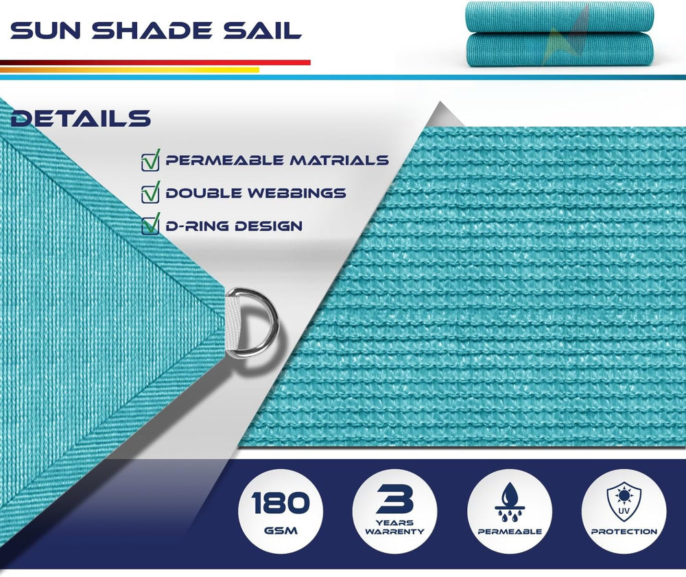 Windscreen4less 13' x 20' Sun Shade Sail Rectangle Outdoor Canopy Cov...