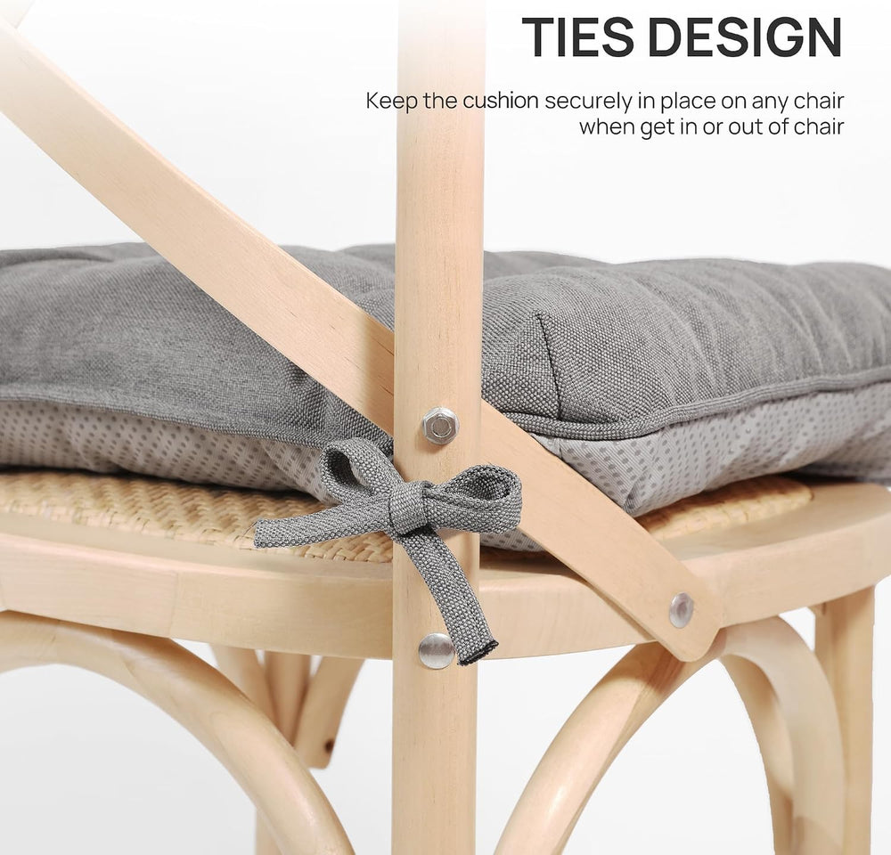 Love's cabin Memory Foam Chair Cushions Set of 4, 15.5 Inch, Grey