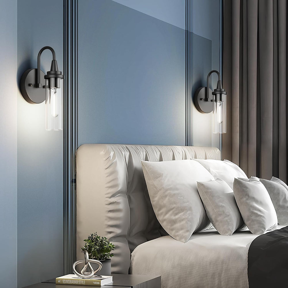 Aipsun Black Wall Sconces Set of Two, Sconces Wall Lighting Hardwired Wall Sc...