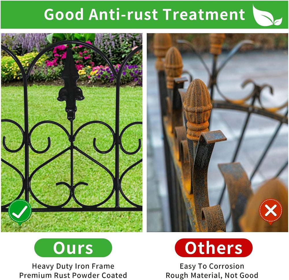 5Pack Decorative Garden Fence Metal Fence Border 18" H x 20" W Fenc...