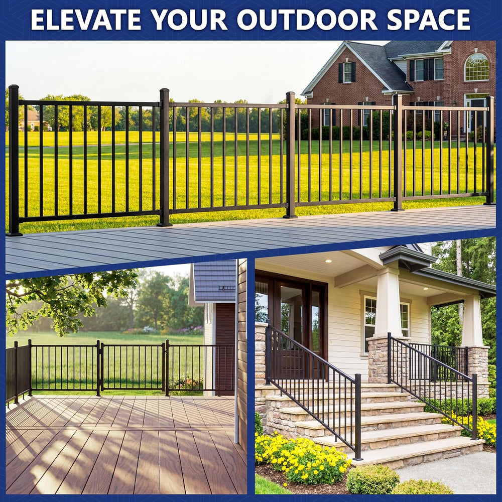 36 in. H x 4 ft. W Modular Aluminum Stair Railing Kits with Post