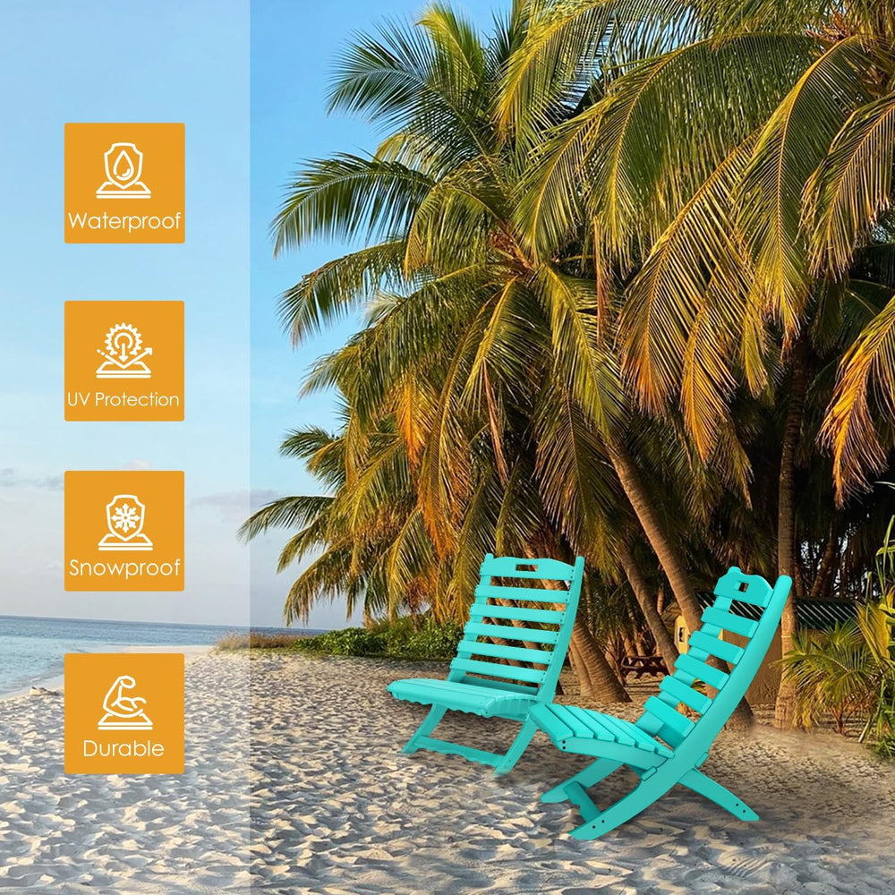 IVY&LANE Portable Xavier-Chairs Set of 2 | Folding-Adirondack-Chair | Wav...