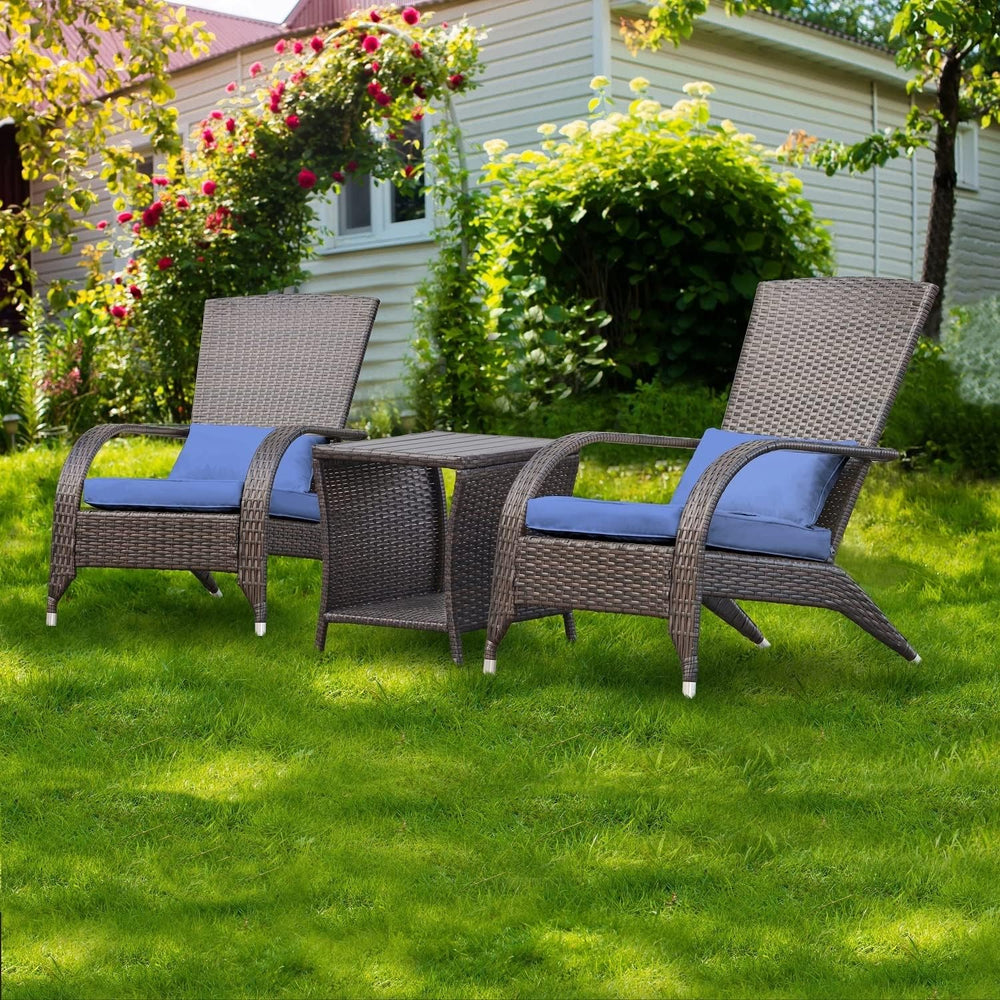 Outdoor Patio Wicker Adirondack Chair Outside Fire Pit Chairs Oversized Comfy...