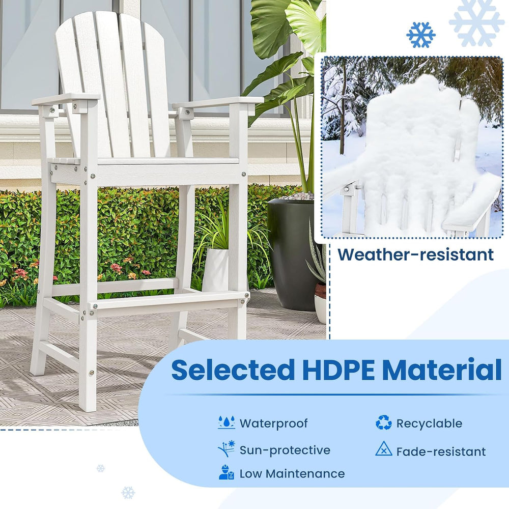 ORALNER Tall Adirondack Chairs, Outdoor High Back Balcony Chair, Weather Resi...