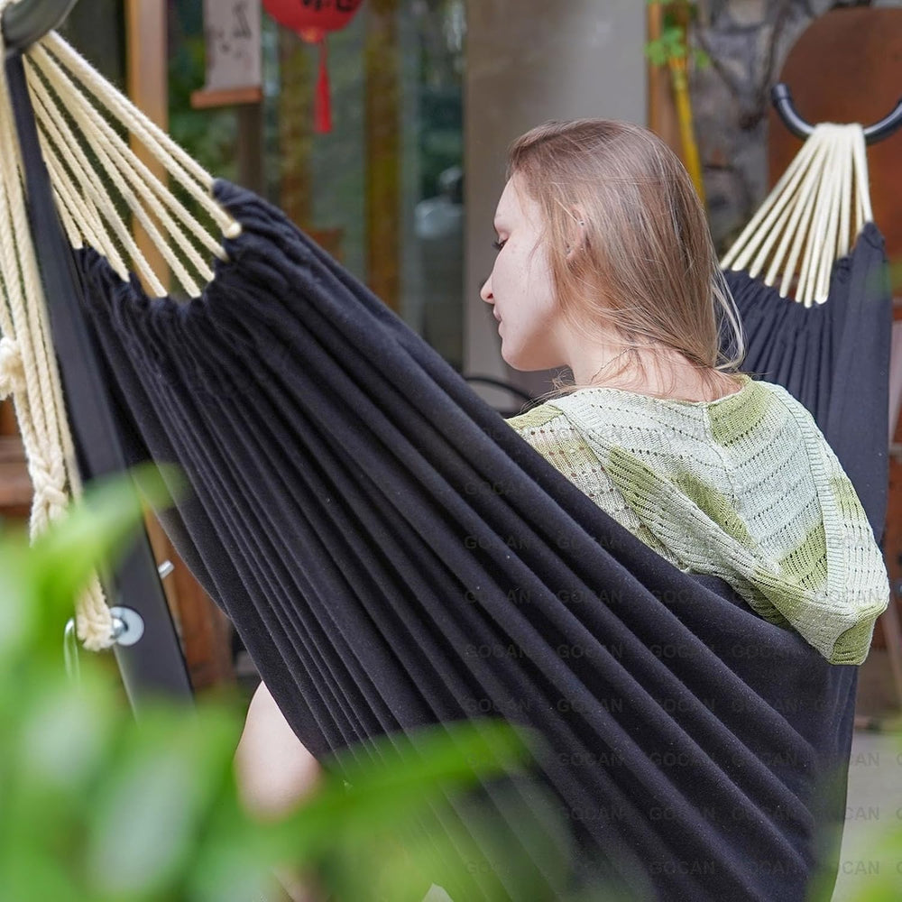 GOCAN Hammock 2 Person Outdoor bedsize 220 x 150cm(Black)