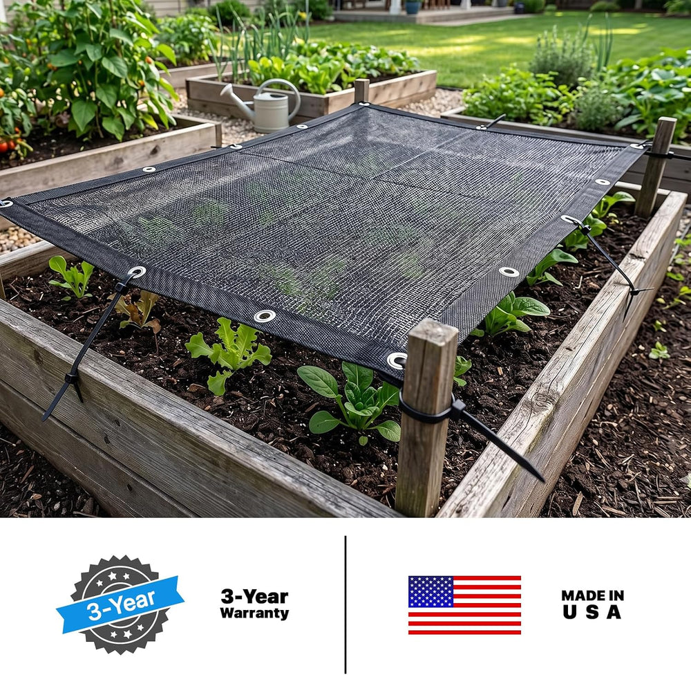 Royal Shade 70% Black Shade Cloth 10FT x 10FT Mesh Tarp with Grommets for Gar...