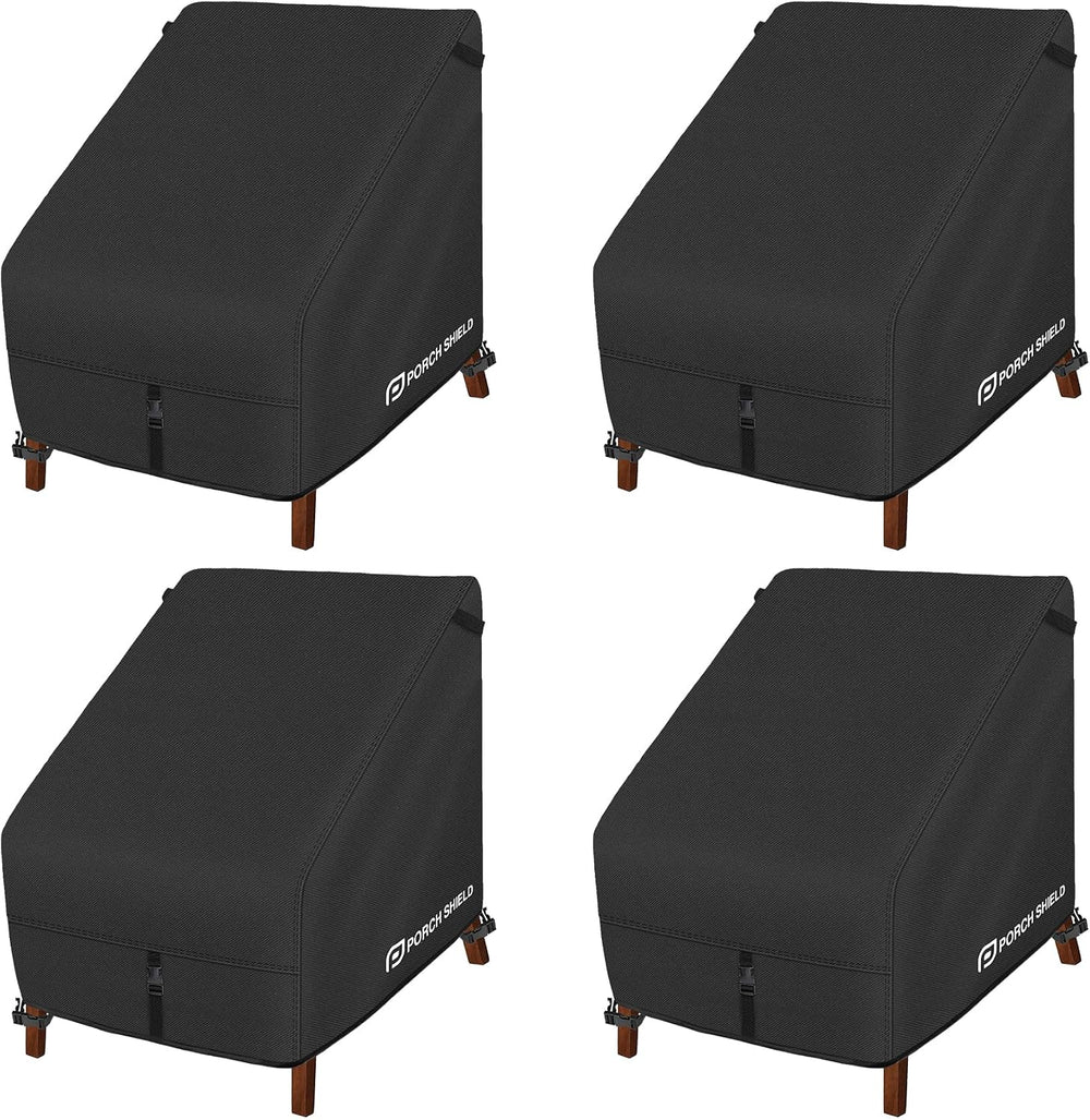 Porch Shield Waterproof Patio Chair Cover 4 Pack 30W x 33D x 34H in, Black