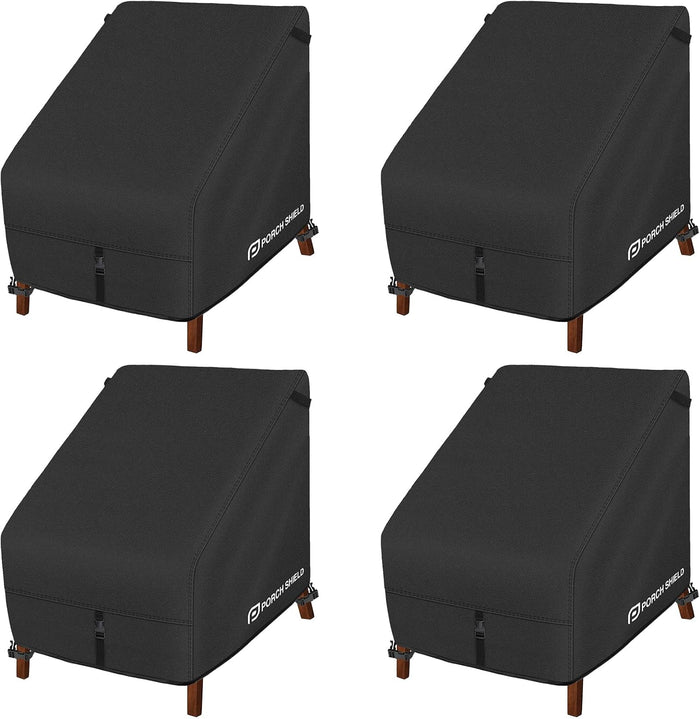 Porch Shield Waterproof Patio Chair Cover 4 Pack 30W x 33D x 34H in, Black