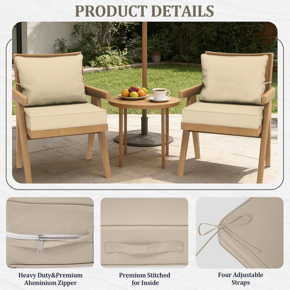 24x24“ Outdoor Deep Seat Cushions Set of 2, Patio Replacement Foam Cushions f...