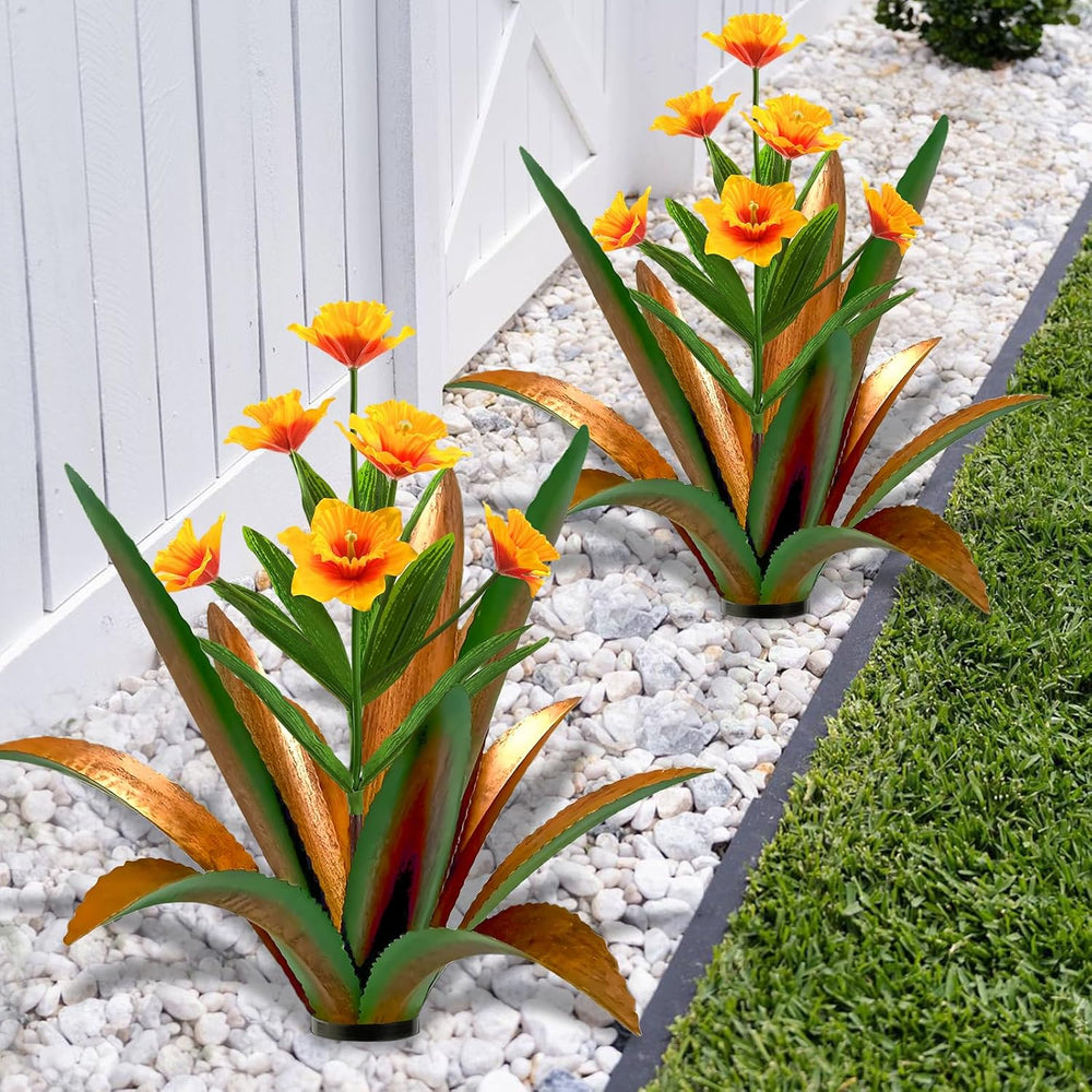 TOMBABY Huge Metal Agave Plants Outdoor Decoration Outdoor Garden Decorated w...