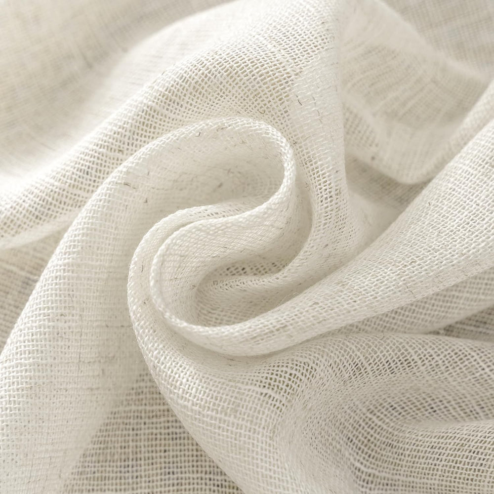 Natural Linen Beige Sheer Curtains 96 Inches Long for Living Room Farmhouse R...