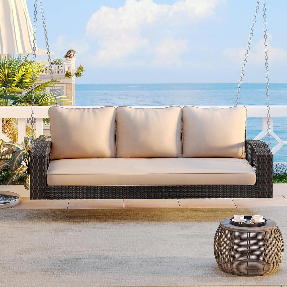 Porch Daybed Swing Outdoor Wooden Swing Bench, Patio N704P250643EHanging Swin...