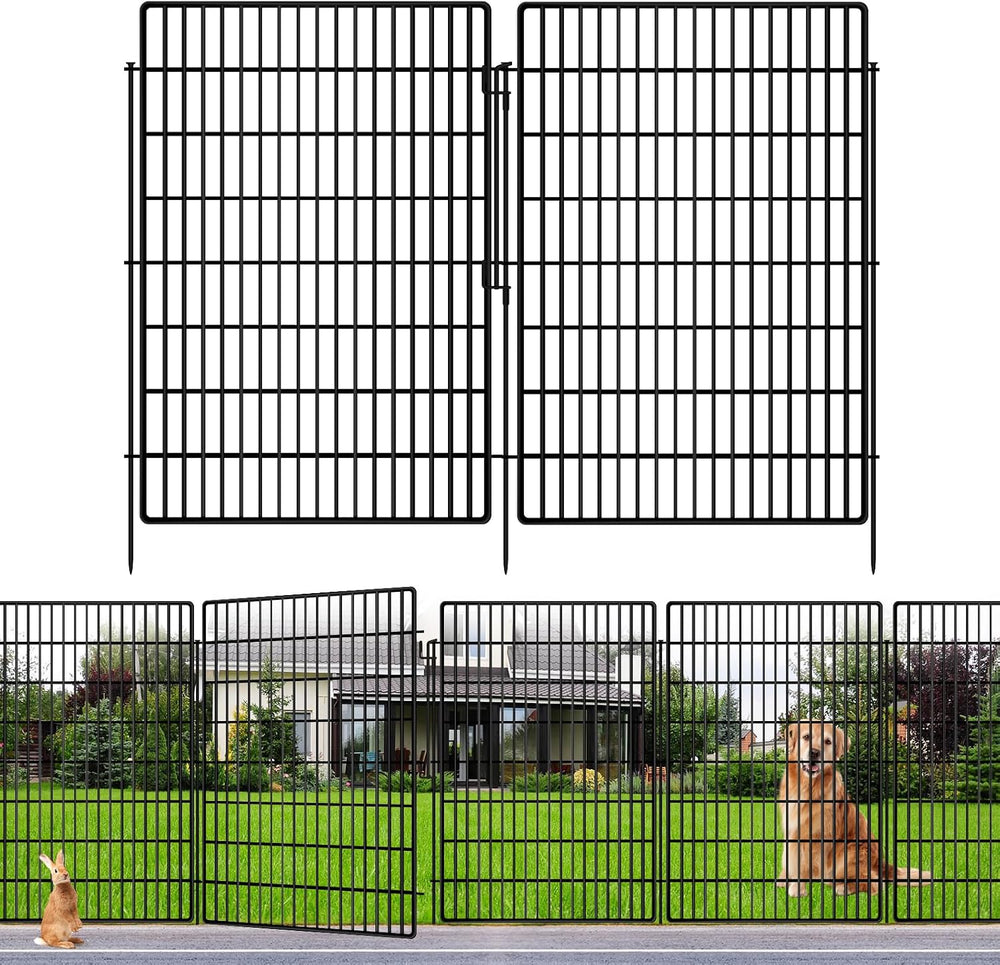 10 Panels Garden Fencing Animal Barrier with Lock, 40 in(H) X 24 ft(L) Dog Fe...