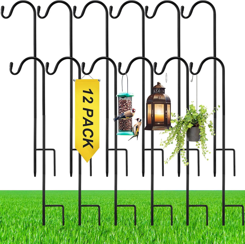 12 Pcs 24 Inch Shepherds Hook for Outdoor Adjustable Bird Feeder Pole