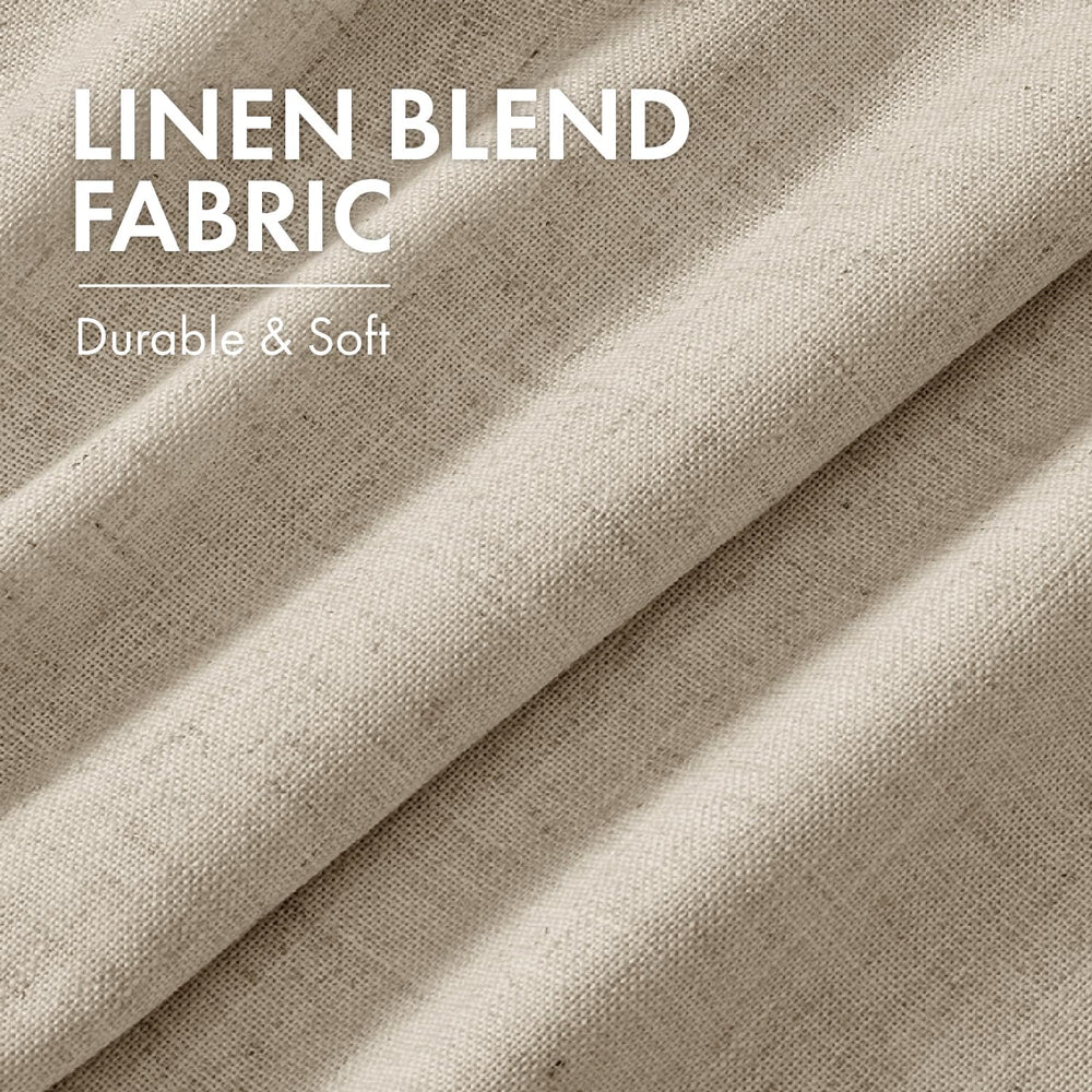 MIULEE 4 Panels Pinch Pleated 100% Blackout Linen Curtains 40"x90" ...