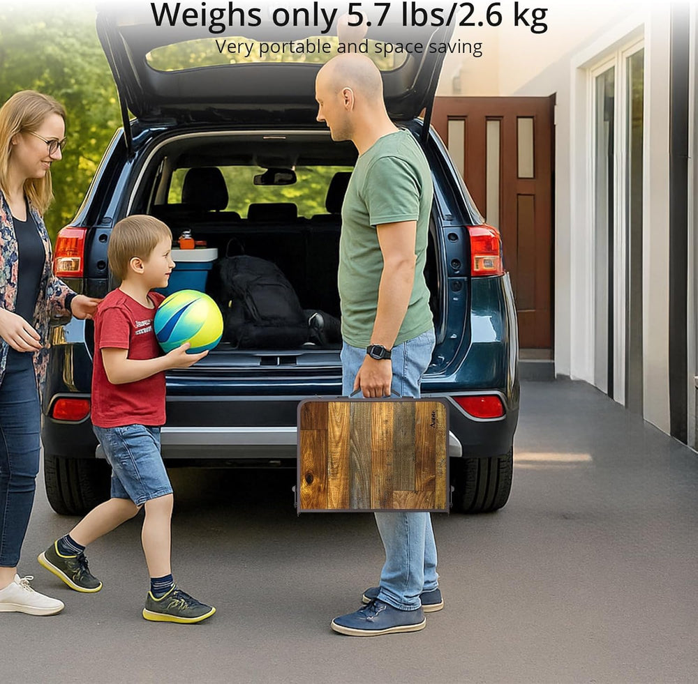 Anbte 2ft Camping Folding Table, 24" X 16" Aluminum Small Portable ...
