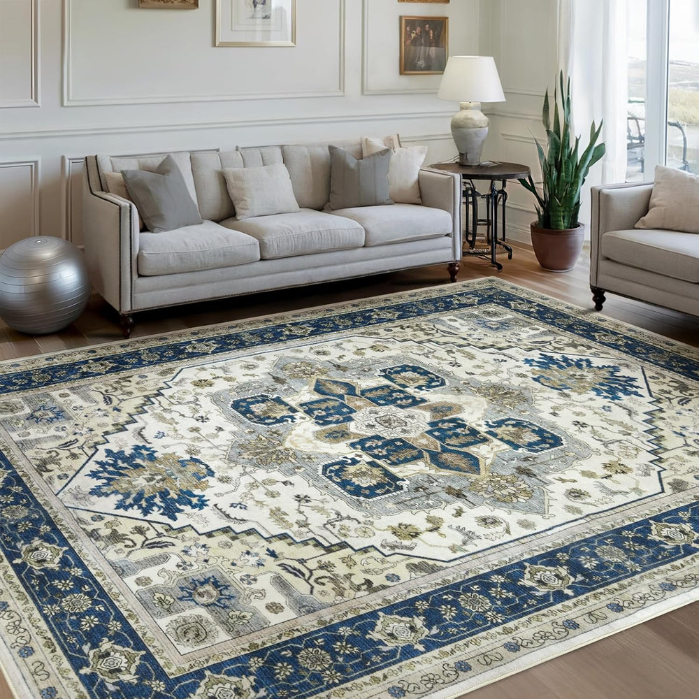 Area Rugs for Living Room 9x12 - Large Machine Washable Vintage Oriental Soft...