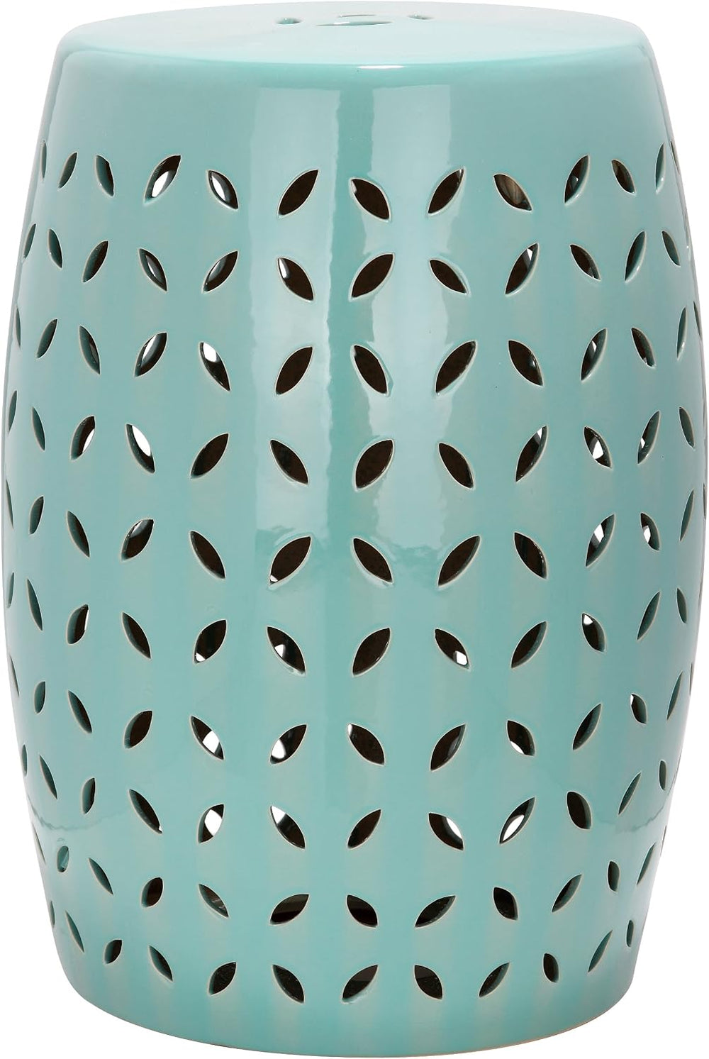 Safavieh Lattice Petal Ceramic Decorative Garden Stool, Robin's Egg Blue