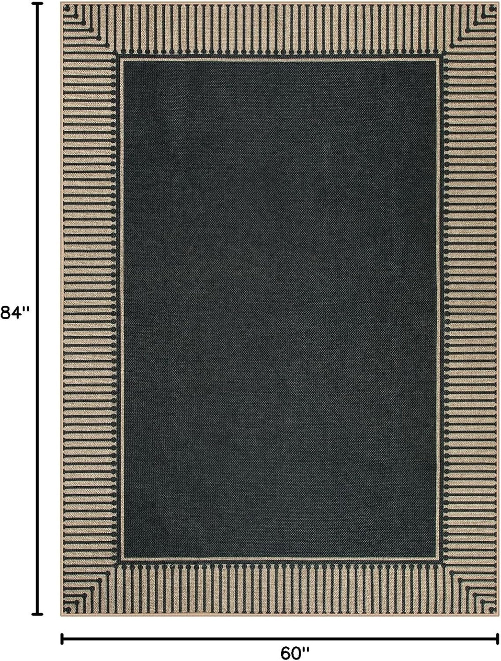 Moynesa Striped Border Easy Jute Outdoor Rug 5x7 Area Rugs for Living Room, W...