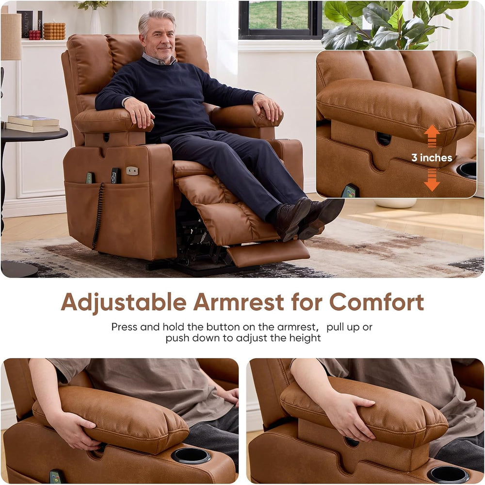 Dual Motor Power Lift Recliner Chair for Elderly with Massage and Heat,Zero G...