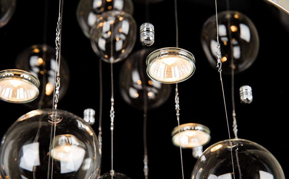 Saint Mossi Modern Glass Bubble Chandelier Lighting, Raindrop Flush Mount Cei...
