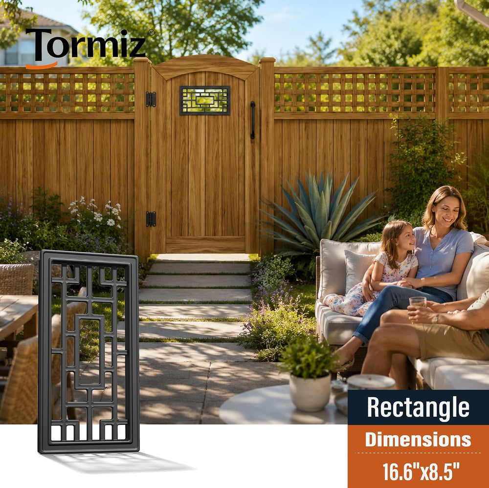 Rect Geometric Fence Gate Decorative Insert - AD-42 Cast Aluminum Ornamental ...