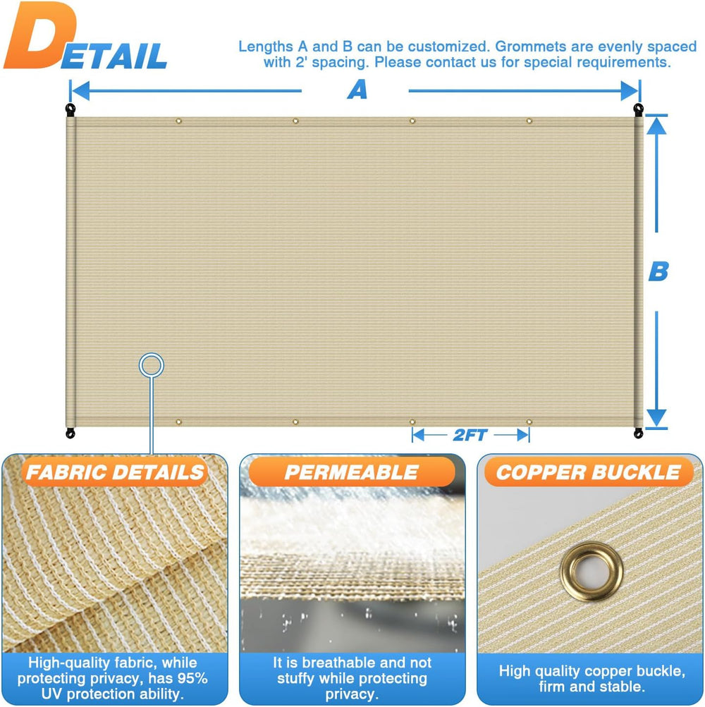 TANG 8'x12' Pergola Shade Cover Replacement Canopy for Patio Deck Sun...