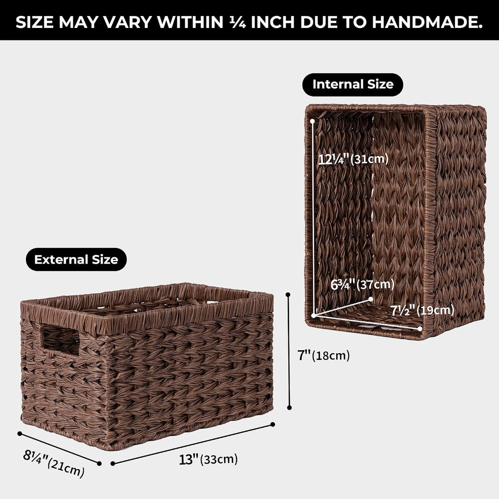 GRANNY SAYS Wicker Storage Baskets for Shelves, Brown Wicker Baskets,2-Pack