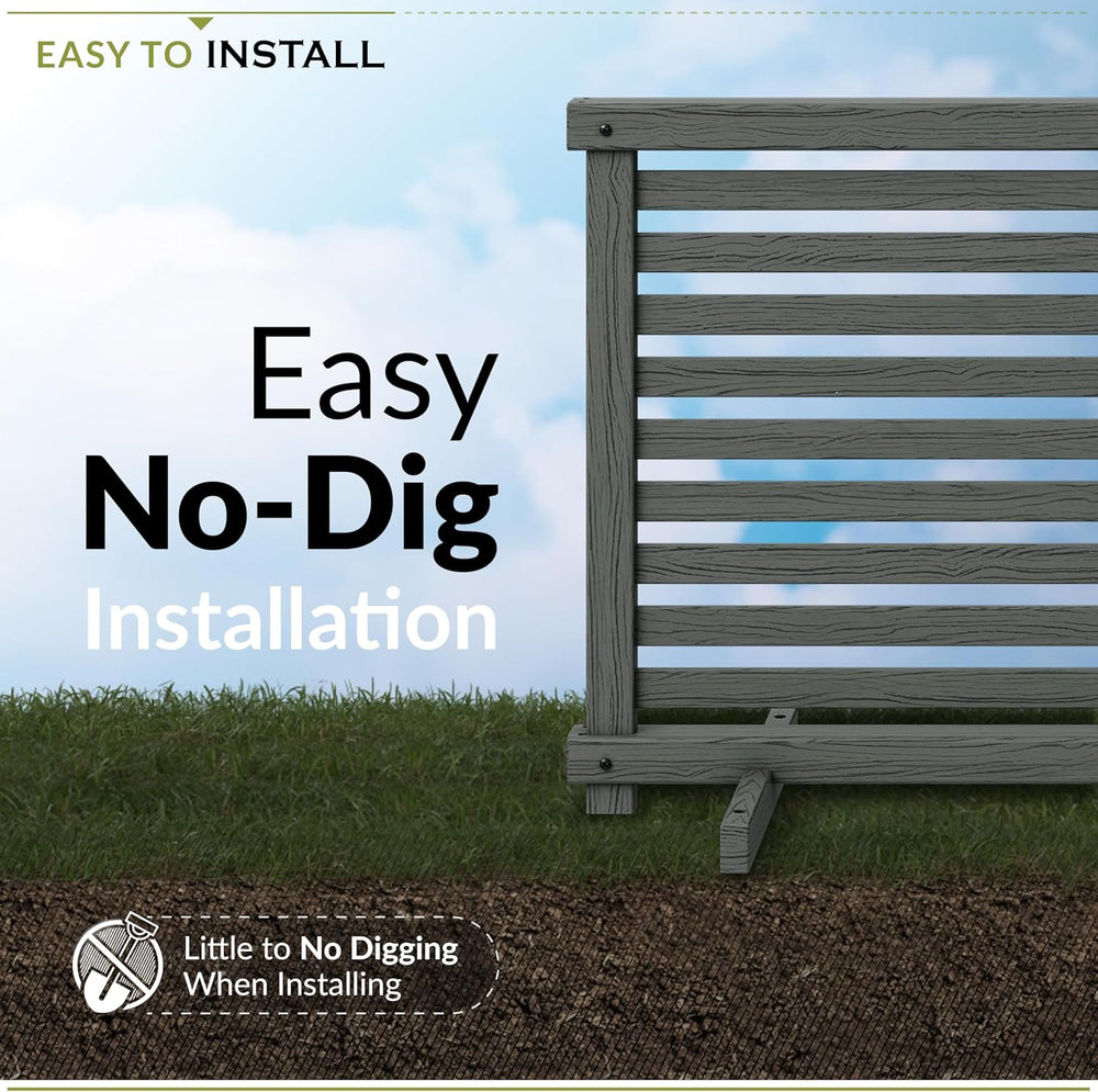 Zippity Portable Puppy Slatted Fence, Charcoal Vinyl DIY Freestanding Kit