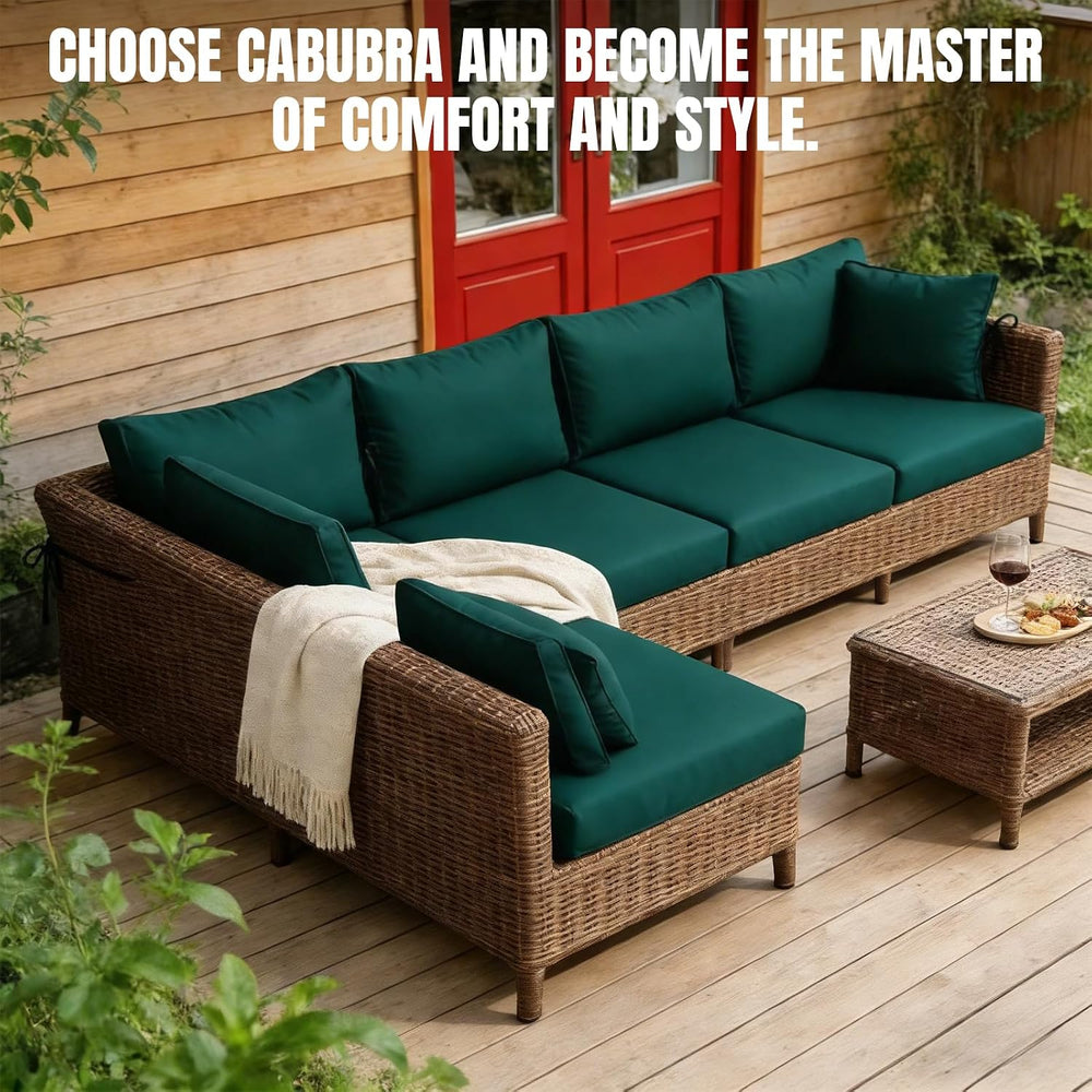 14pcs Outdoor Patio Furniture Cushion Covers Waterproof Zipper Dark Green