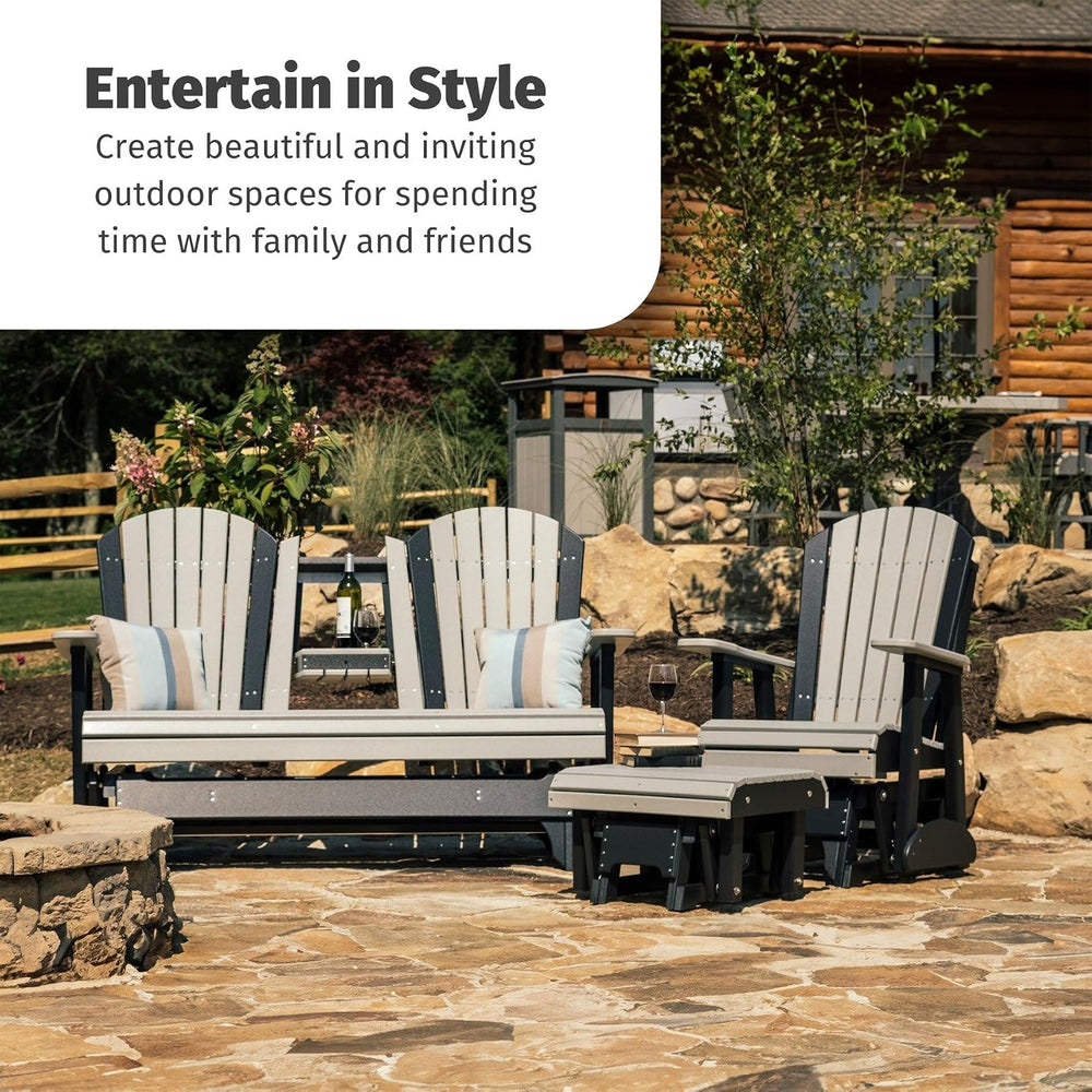 LuxCraft 2' Adirondack Glider Chair - Available in 20 Colors, Weatherwood...