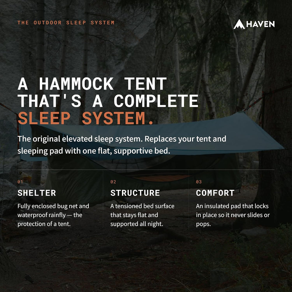 Haven Tents Lay Flat Hammock Tent - Waterproof Camping Hammock with Mosquito ...