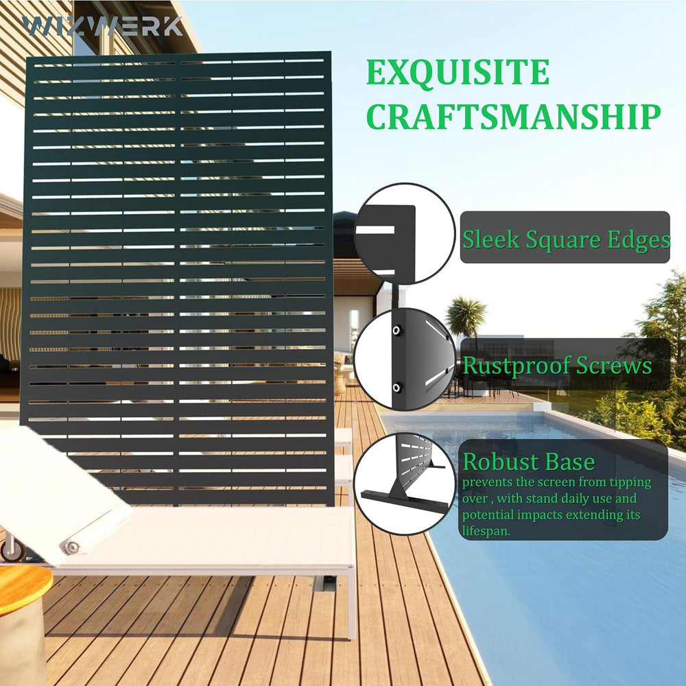 6FT Outdoor Metal Privacy Screen – Decorative Privacy Fence and Room/Garden D...