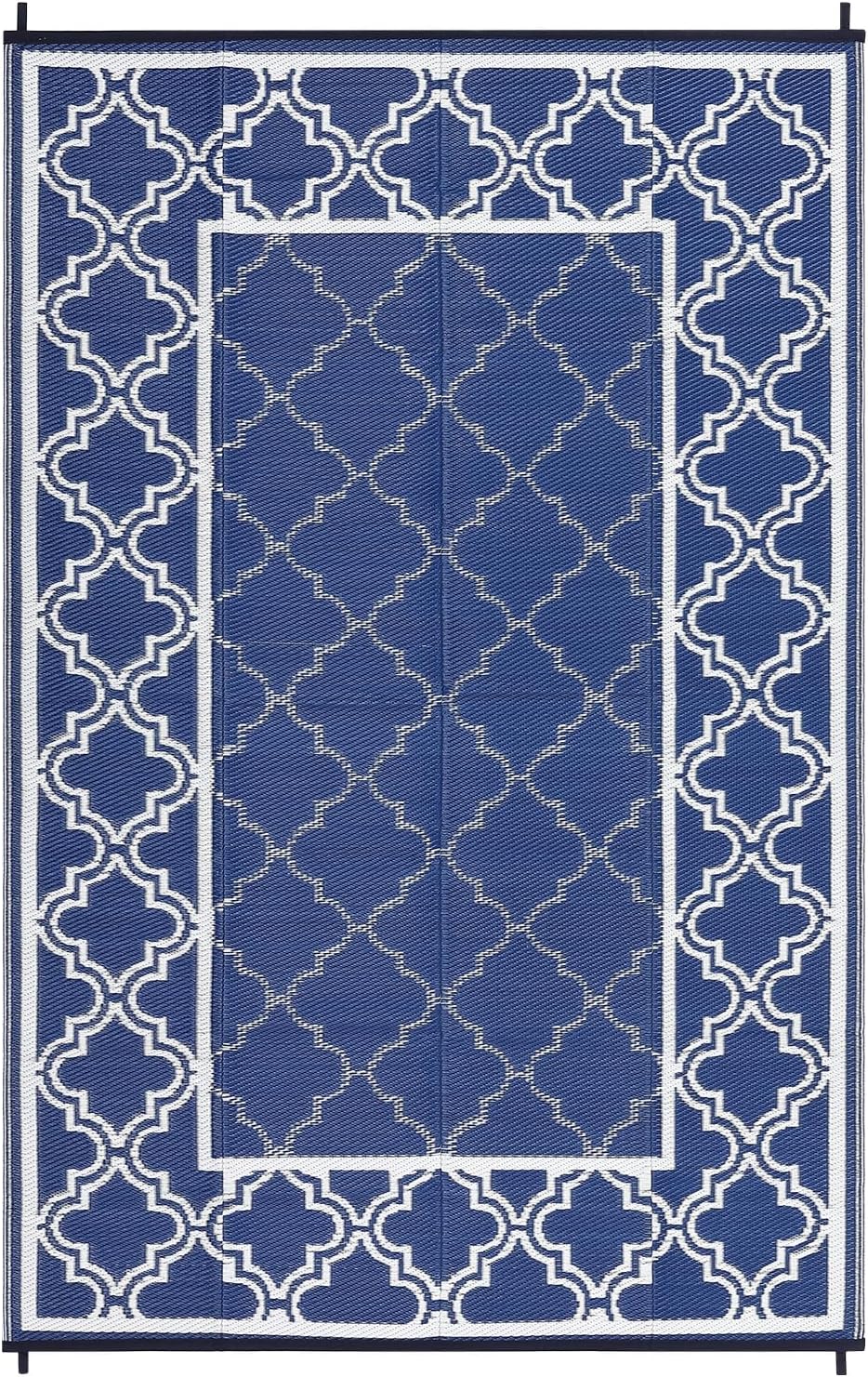 Garvee Reversible Outdoor Rug 6x9, Waterproof Outdoor Plastic Rug, Blue