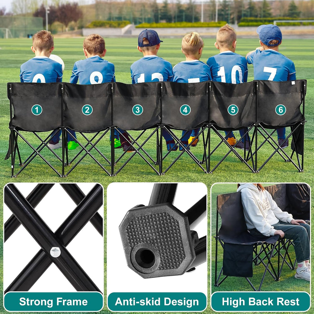 1MORE Folding Bench, Portable Foldable Sideline Bench for Team with Carry Bag