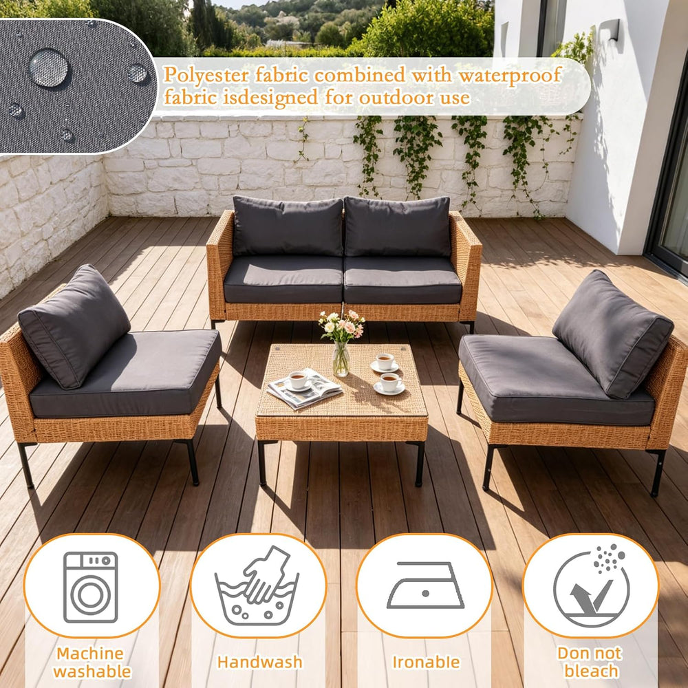 8Pcs Patio Cushion Covers with Zipper, Outdoor Couch Covers Replacement, Outd...