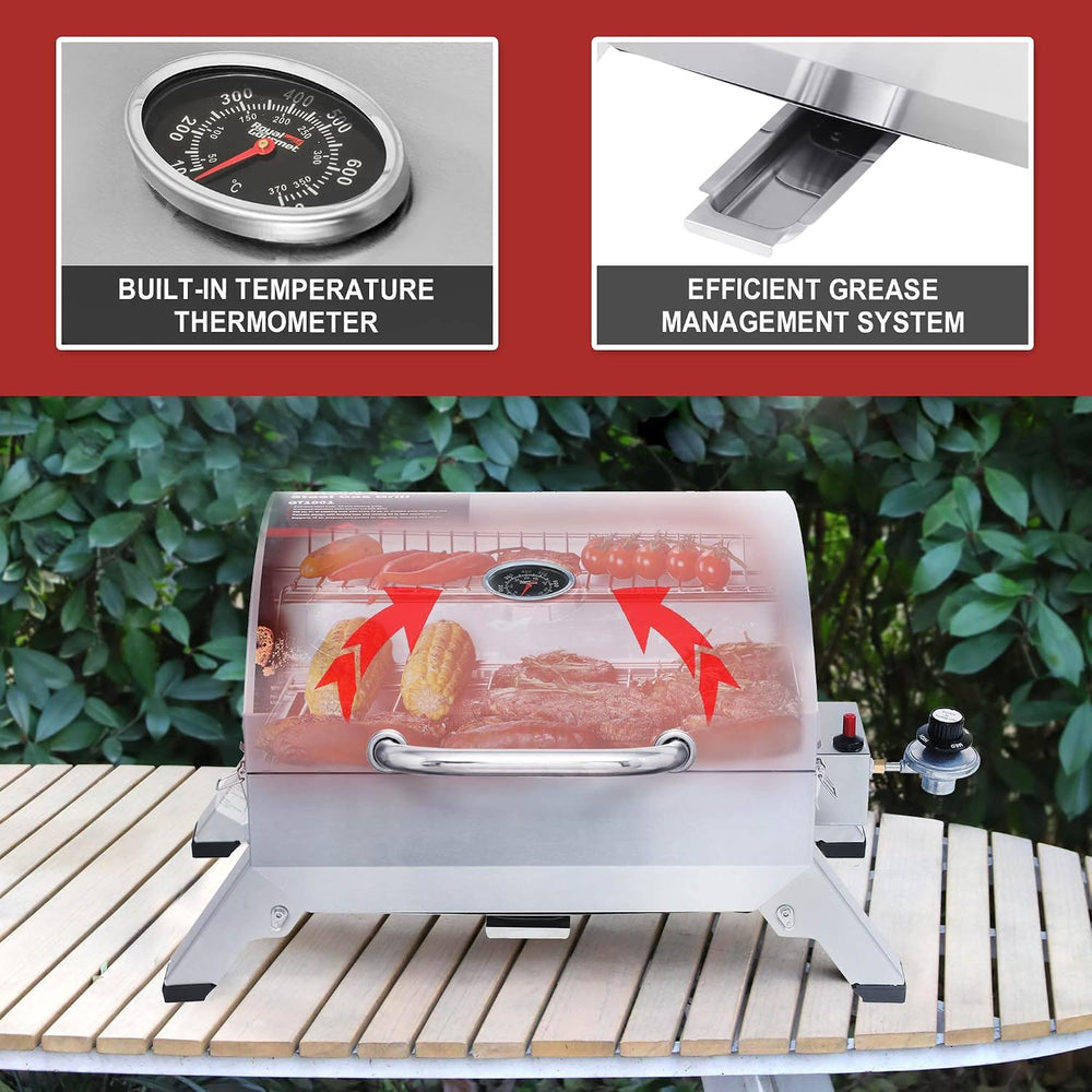 Royal Gourmet GT1001 S/S Portable Propane Gas Grill with Folding Legs