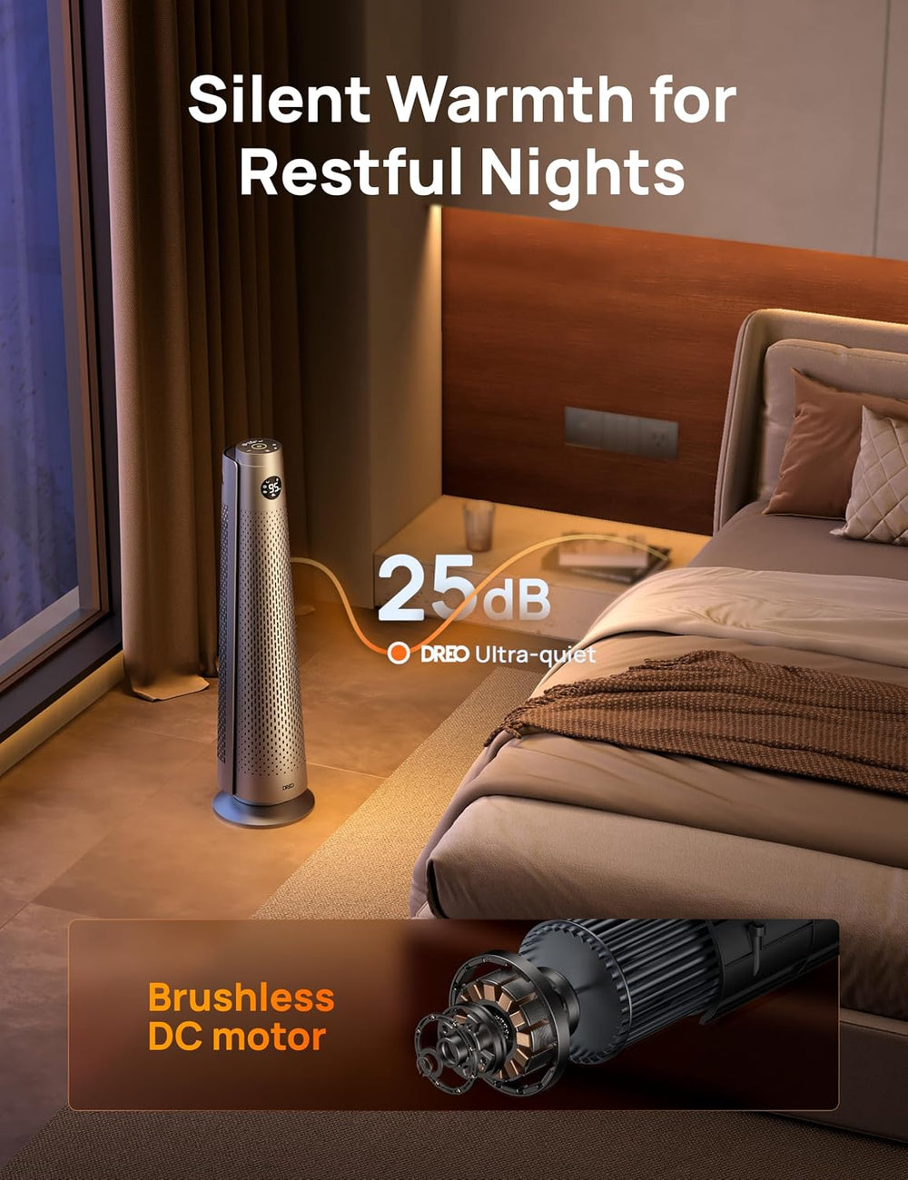 DREO Space Heater Large Room, 120° Oscillation, 30" Heaters with Remote