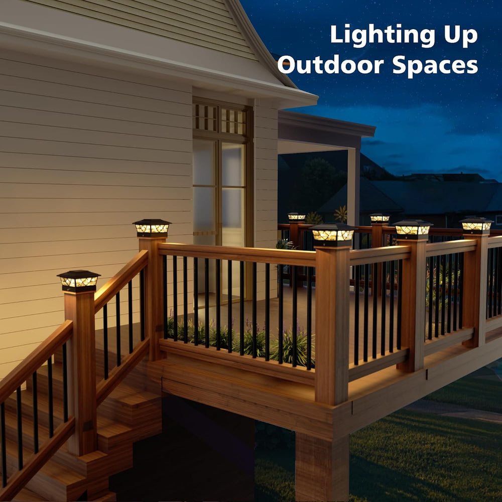 NIORSUN 4x4 Post Solar Lights,Solar Post Lights with 2 Modes, 12 Pack Black