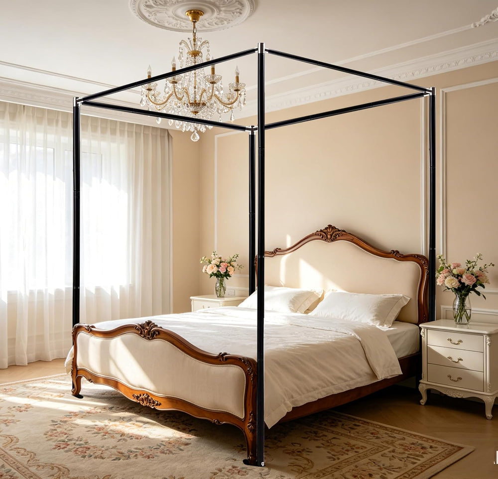 Stainless Steel Canopy Bed Frame Queen Size, Thicken Queen Canopy Frame for M...
