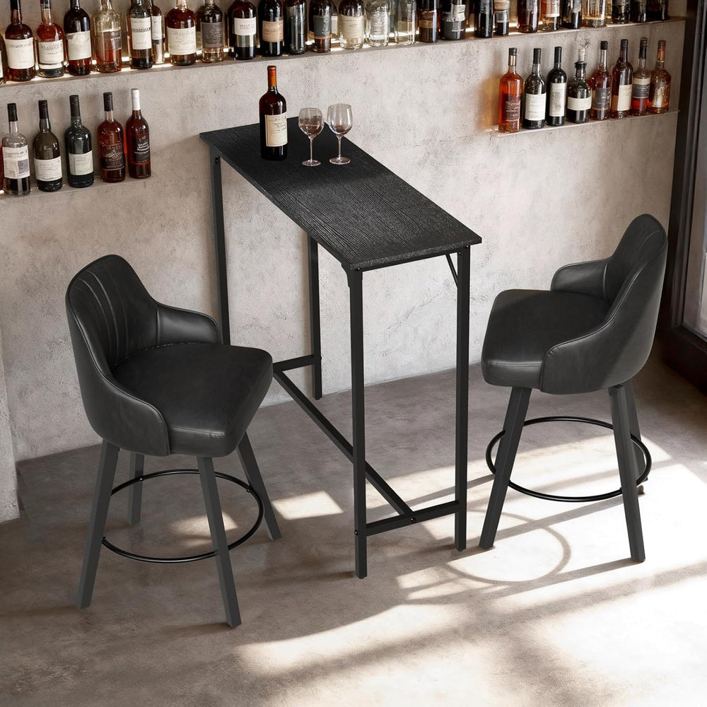 VINGLI 43 Inch Bar Table, Rectangular Counter Height Home Pub Table, Black
