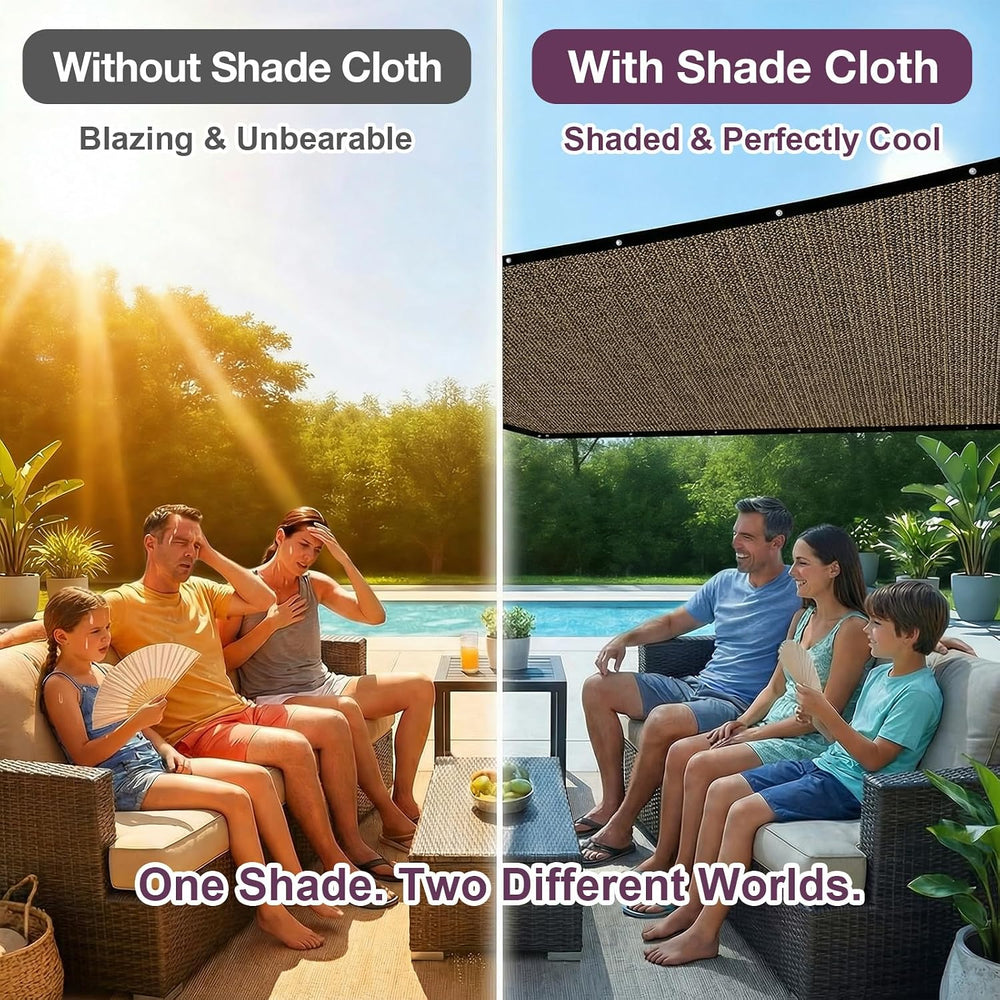 90% Sun Shade Cloth with Gromments, 0 6' X 1 0' Pergola Shade Cover C...