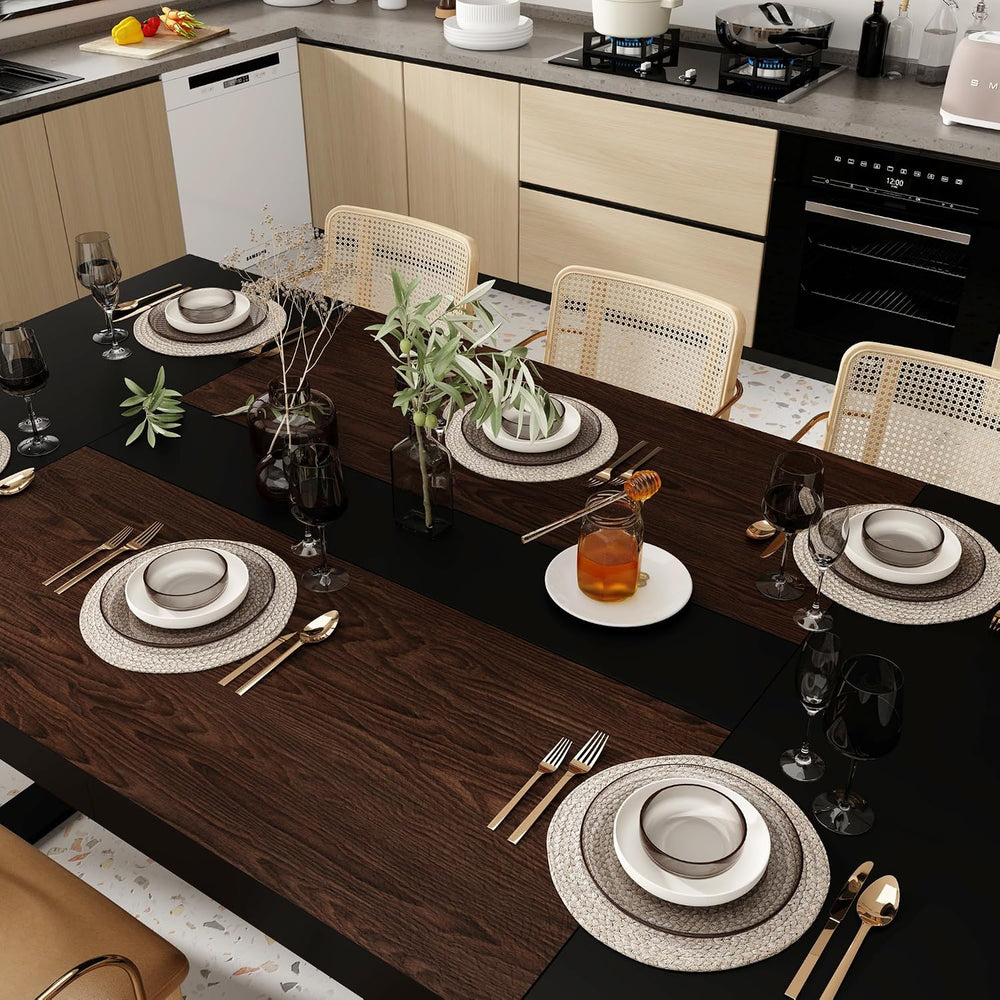 WOODTIME 86.6" W Dining Table for 8-10 People, Versatile Modern Wooden D...
