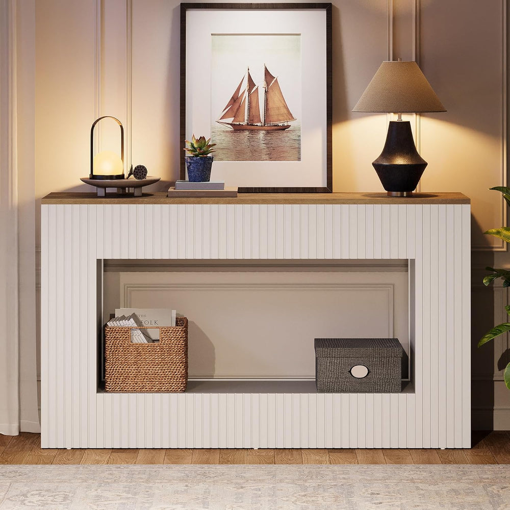Tribesigns Modern Console Table, 55-Inch Wood Entryway Table with Storage, Na...