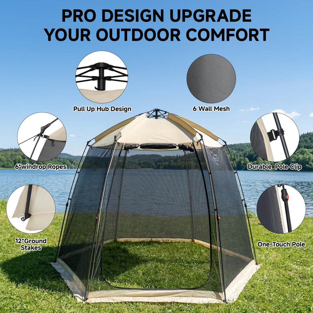 Alvantor® Screen House Gazebo, 4-6 Person Pop Up Screen Tent, Instant Screen ...