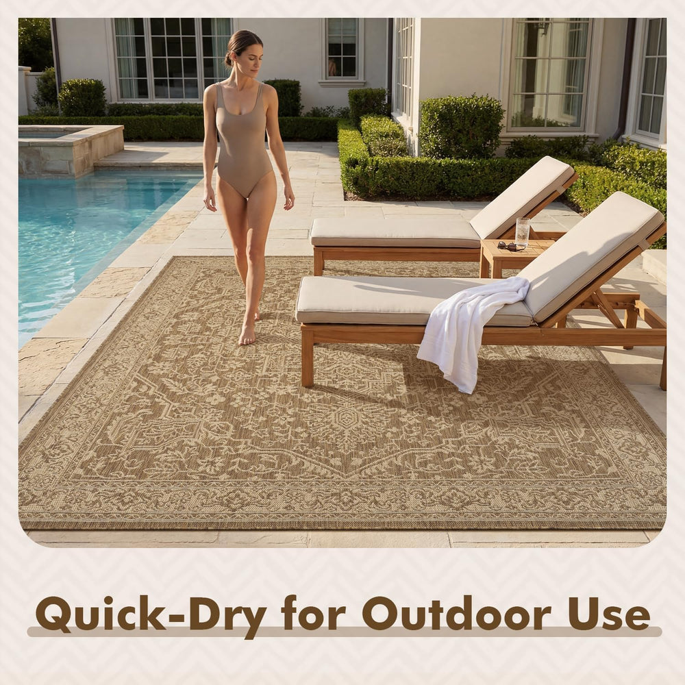 MontVoo-Outdoor Rug-Patio Rug 5x7 ft Polypropylene Indoor Outdoor Rugs Carpet...