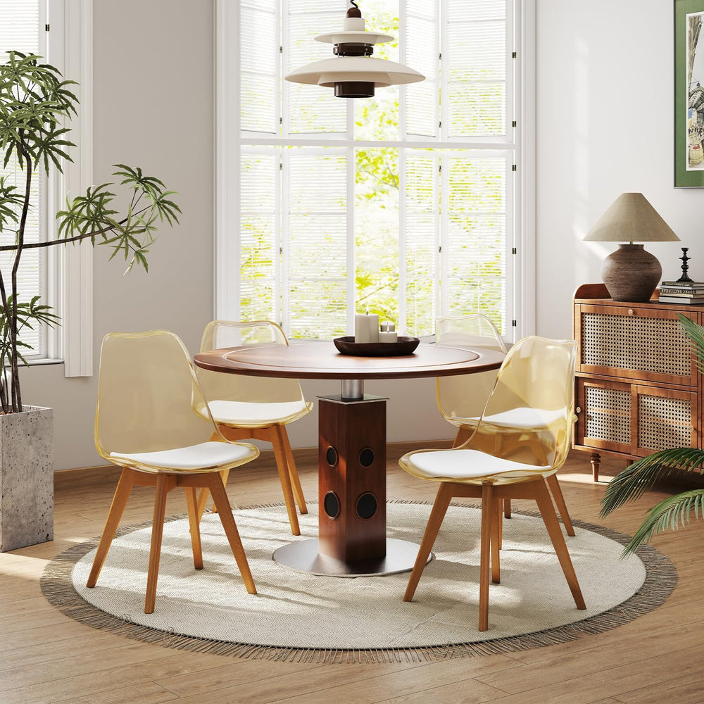 Clear Dining Chairs Set of 4, Modern Acrylic Dining Chair Transparent Chairs ...