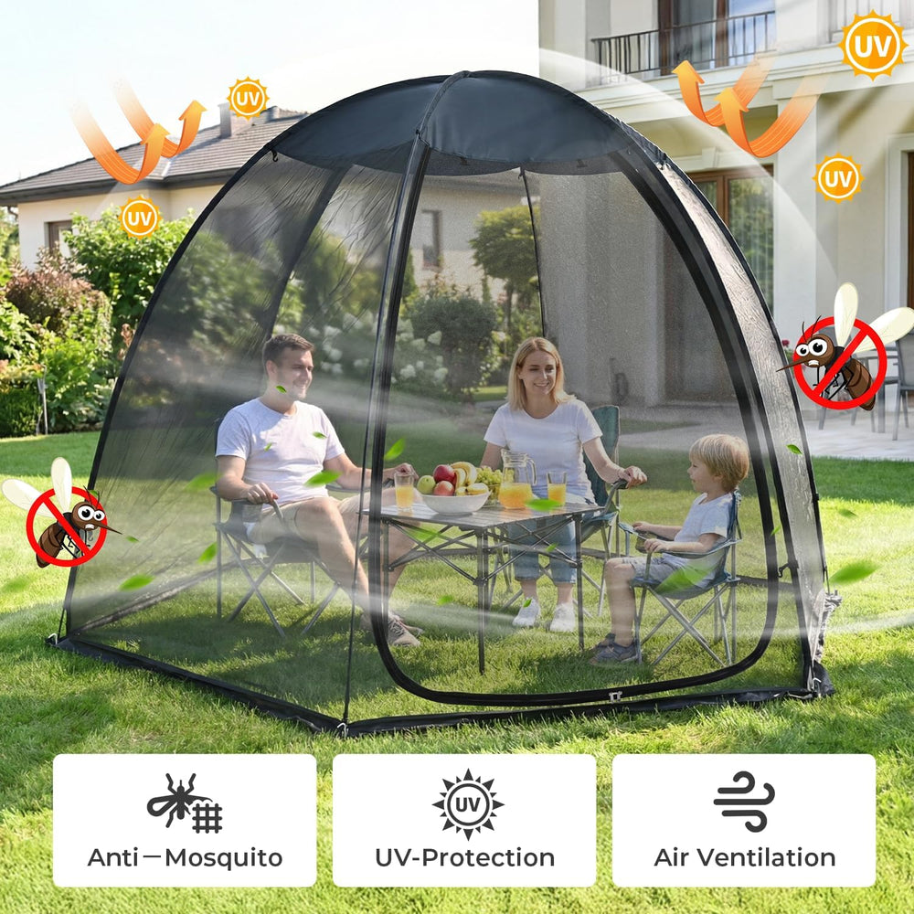 Alvantor® Pop Up Screen House Tent 10x10 FT, Snap-fit Black Mesh Screen Gazeb...