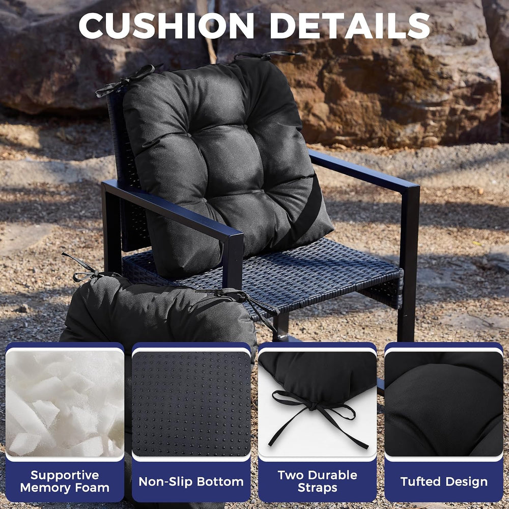 IASEAHK Outdoor Chair Cushions Set of 2, 19" x 19" x 5", Water...