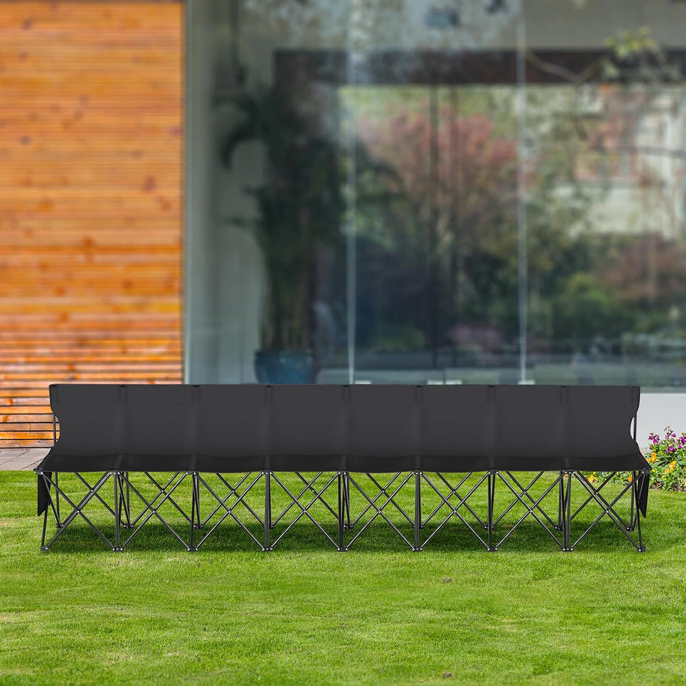 VEVOR Portable Folding Bench, 8 Seats Foldable Sideline Bench, Outdoor Campin...